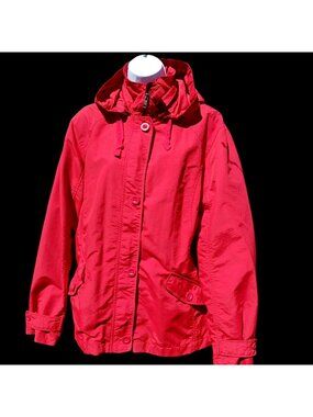 Lands End Storm Raker Jacket Hooded Windbreaker Utility Gorpcore Outdoor Women L